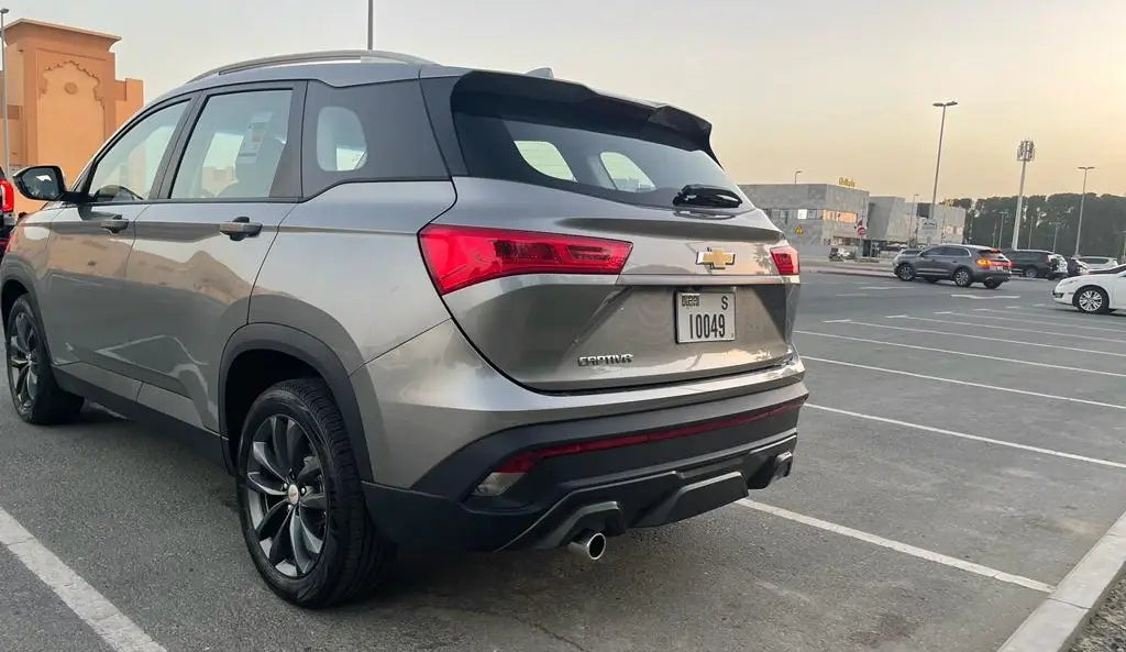 Chevrolet Captiva luxury SUV in Dubai, rear view showing off its stylish tail lights and ample trunk space.