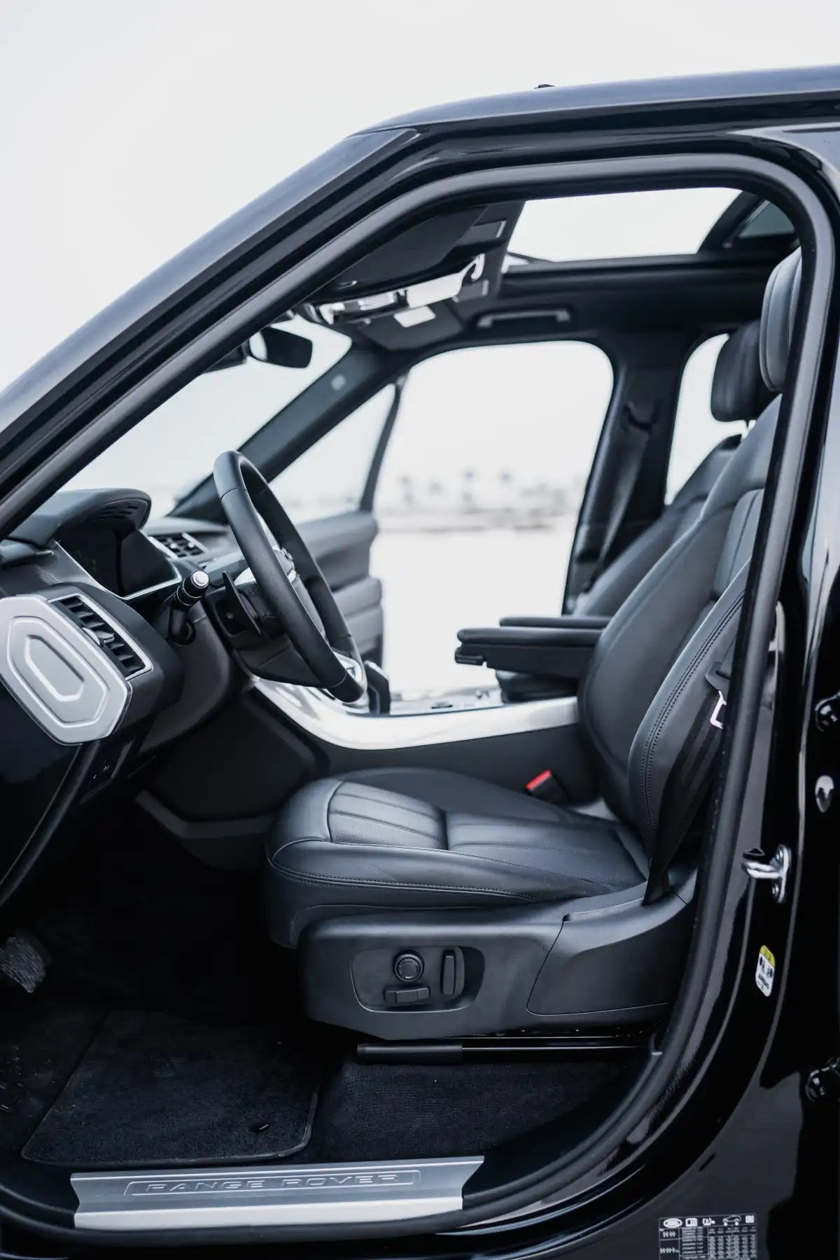 Rear angle of Range Rover Sports HSE, emphasizing the sporty design and luxury rental options in Dubai.