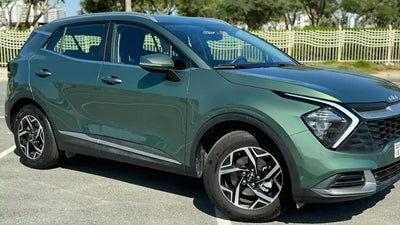Luxury economy KIA Sportage SUV for rent in Dubai, showcasing its sleek design and spacious interior.