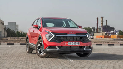 Elegant KIA Sportage luxury SUV parked, perfect for upscale rental in Dubai.