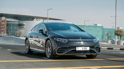 Elegant Mercedes EQS 580 executive sedan, perfect for luxury rental in Dubai, showcasing its sleek design.