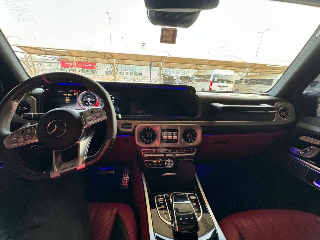 Rear view of a Mercedes G63 AMG, emphasizing its muscular stance and luxury SUV features, available in Dubai.