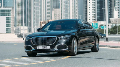 Luxury Mercedes Maybach S580 front view - executive sedan rental in Dubai